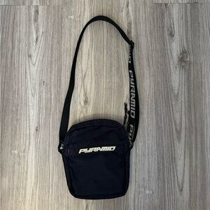 Black pyramid Chris brown Crossbody Bag in Navy